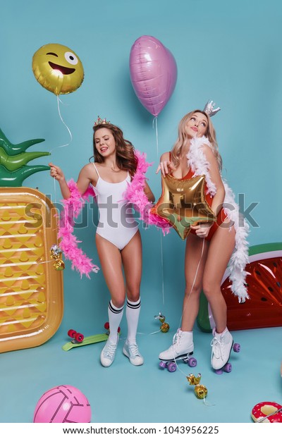 Much Fun Together Full Length Two Stock Photo Edit Now 1043956225