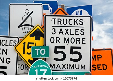 Too Much Information. A Collection Of Various Highway Signs