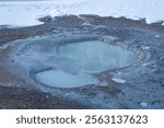 Mud hole at Seltún geothermal area at Reykjanes peninsula in Iceland