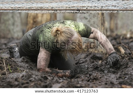 Mud race runners