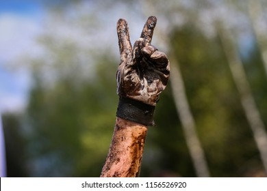 Mud Race Runners During Extreme Obstacle Races