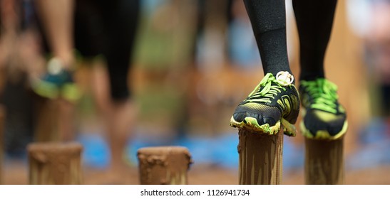 Mud Race Runners,during Extreme Obstacle Races