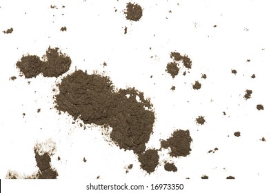 Mud Splat Pattern Isolated On A White Background