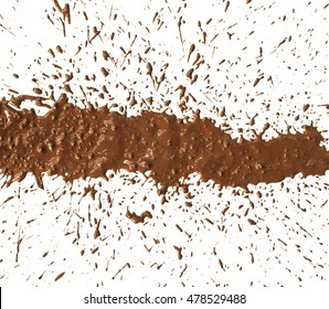 Mud Splat Pattern On White Background.