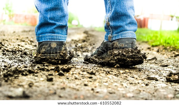 Mud Stuck Sole Shoes Woman Walking Stock Photo 610552082 | Shutterstock