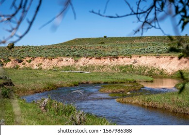 Muddy Creek Meanders Lazily Through Wyoming Near Brigham's Landing On The Mormon And California Trail.