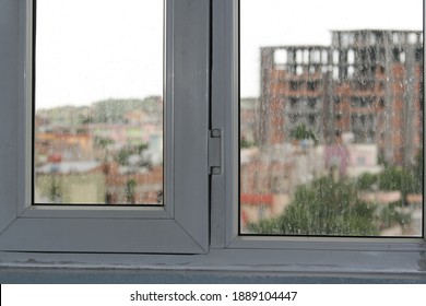 Muddy Window In Rainy Weather