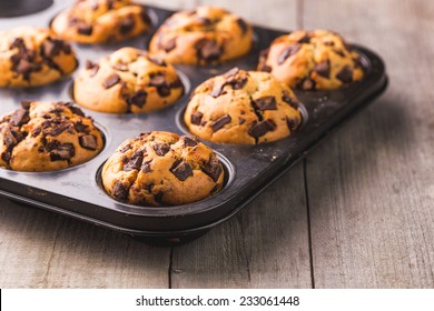 Muffins in a baking pan