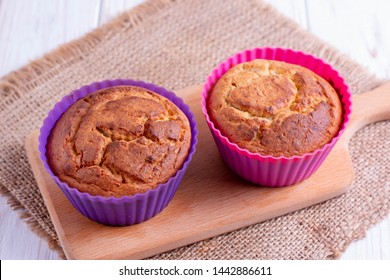 Muffins In Silicone Cup Baking Cupcakes, Horizontal