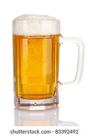 Mug Of Beer Isolated On White