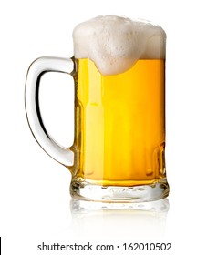Mug with beer on white background with clipping path - Shutterstock ID 162010502