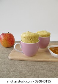 Mug Cake Milk Roll From Microwave With Apple Jelly