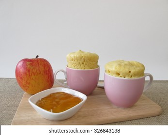 Mug Cake Milk Roll From Microwave With Apple Jelly