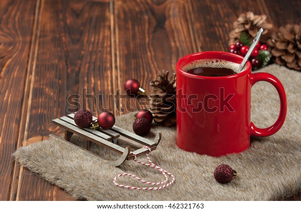 Mug Coffee Tea Christmas Decorations Stock Photo Edit Now 462321763