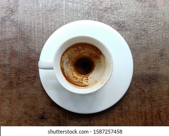 a mug of empty coffee