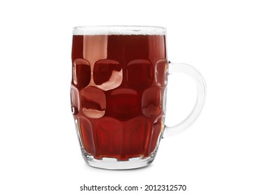 Mug Of Fresh Kvass On White Background