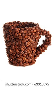 Mug Glued Coffee Beans Isolated On Stock Photo 63318595 | Shutterstock