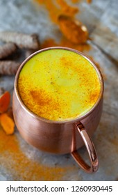 Mug Of Golden Milk / Tumeric Latte With Curcuma