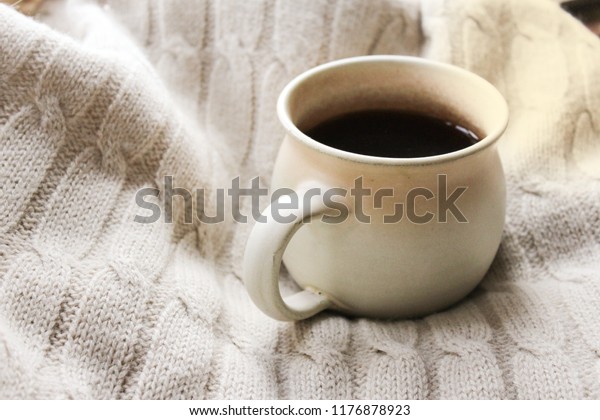 Mug Hot Coffee Tea Winter Decoration Stock Photo Edit Now 1176878923