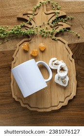 Mug Mockup, 11oz Coffee Mug Mockup, PSD Tabletop Mockup, Cozy Mug, Flatlay Mug Mockup, Minimal Styled Stock,