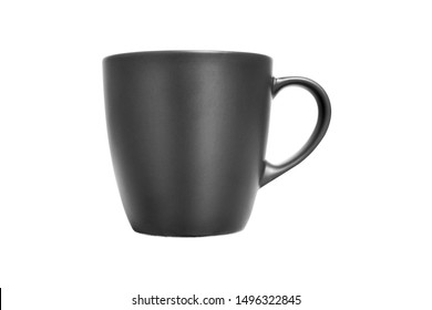 Mug Mockup. Gray Mug isolated on white closeup.
