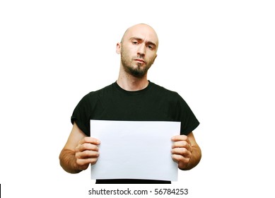 Mug Shot Of Young Casual Man Isolated On White