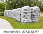 mulch bag stack on grass