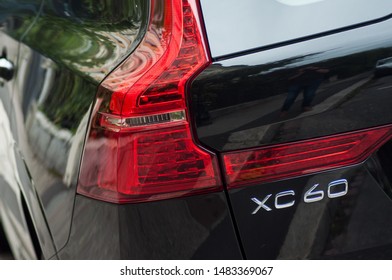 Mulhouse - France - 19 August 2019 - Closeup Of Rear Light Of Volvo XC 60 Parked In The Street