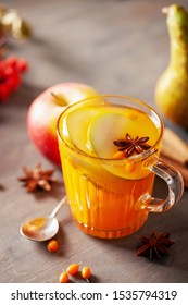 Mulled Apple Cider Or Punch. Autumn Drink Or Tea.