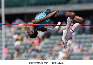 Muller British Athletics Championships Day 2, Alexander Stadium, Birmingham, UK - 01 July 2018: Chris Kandu During The Mens High Jump Final.