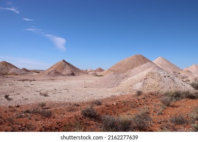 Mullock heaps on the outskirts of the opal mining town of Coober Pedy in the remote outback of South Australia.
