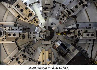 Multi axis CNC spring forming machine, High precision industrial wire bending automation, Multi axis high precision CNC machine industrial spring coiling technology.