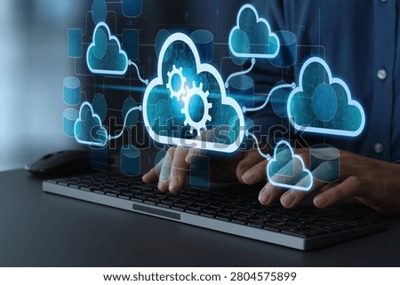 Multi cloud architecture orchestration. Seamless integration of enterprise applications. Engineer managing cloud platform to optimize workload distribution and system performance.