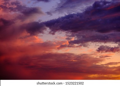 Multi Clouds Formation Dramatic Sunset Stock Photo 1523221502 ...