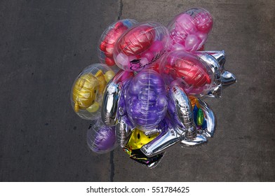 Multi Colored Congratulation Balloons Look From Top View