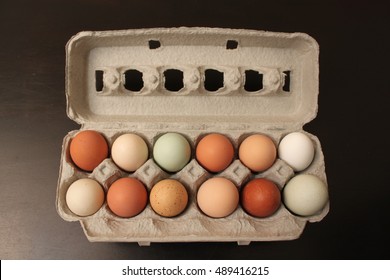 multi colored farm fresh eggs