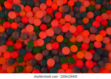 Multi Colored, Highly Saturated Plastic Balls, In Soft Play Ball Pit, At A Child's Play Park. Colorful Balloon.