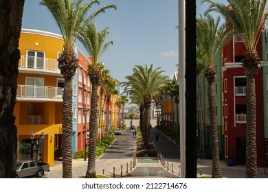 Multi Colored Houses In Curaçao 