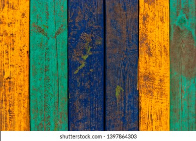 Multi Colored Shabby Wood Fence Horizontal Background