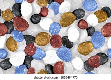 Multi colorful Stone with water Drops, digital wall tiles design - Shutterstock ID 1855494973