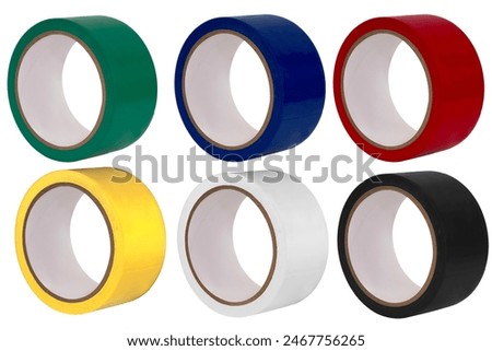 Multi colour Self Adhesive Tape roll background | Vastu Remedy Vinyl Tape Roll Isolated in white