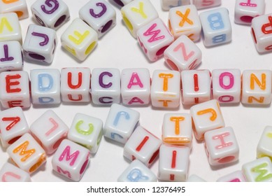 Multi Coloured Cubes spelling education