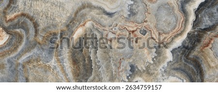 Multi Coloured Marble Texture Background, Natural Rough Stone With Brown, Gold and Aqua Green Colours, Wavy and Curly Huge Colourful Veins, Mineral Gemstone Pattern for Ceramic Tiles Design