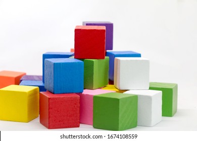 coloured wooden blocks