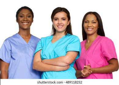 Multi Ethnic Group Of Nurses.