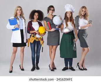 Multi Ethnic Group Of Women With Various Occupations