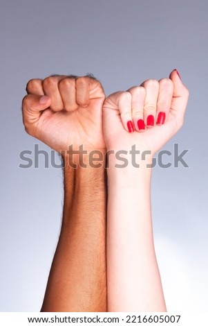 Multi Ethnics Friends Hands Shaking for Black Conscience Day Design.