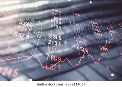 Multi exposure of stats data illustration on blurry abstract metal background, computing and analytics concept - Powered by Shutterstock - Get 15% off with code: PIKWIZARD15