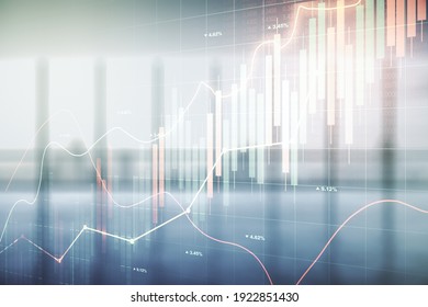 Multi exposure of virtual abstract financial graph interface on modern interior background, financial and trading concept - Powered by Shutterstock