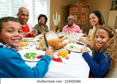 Multi Generation Family Celebrating Thanksgiving - Powered by Shutterstock